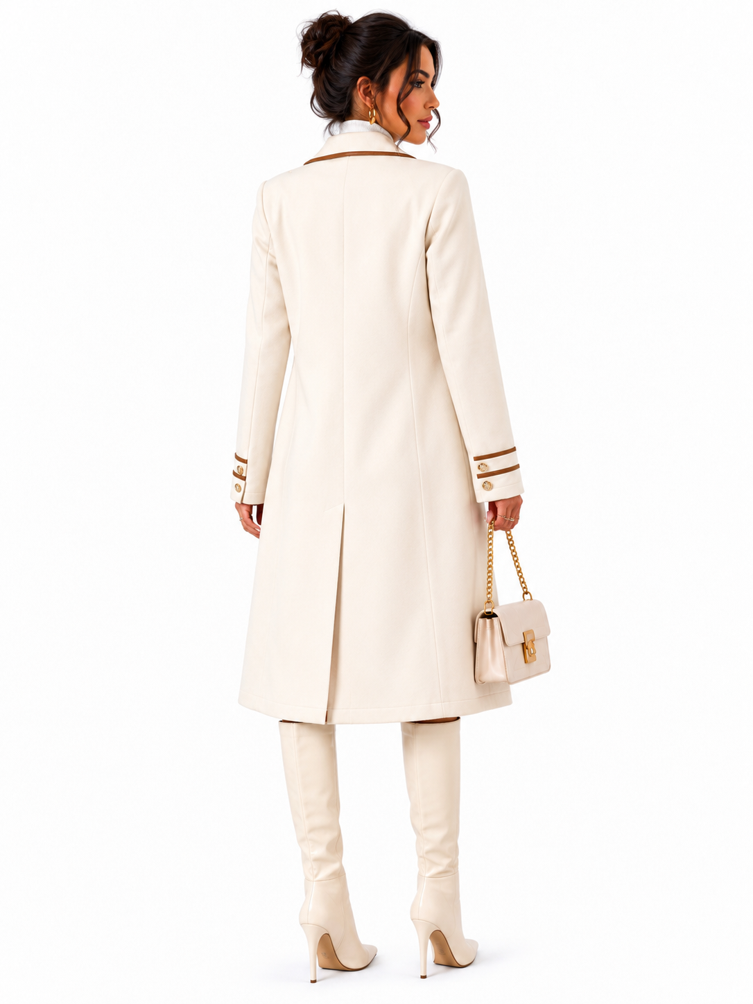 Sobretudo Feminino Premium Off White Elegance