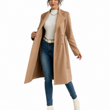 Sobretudo Feminino Alongado Elegance Caramelo