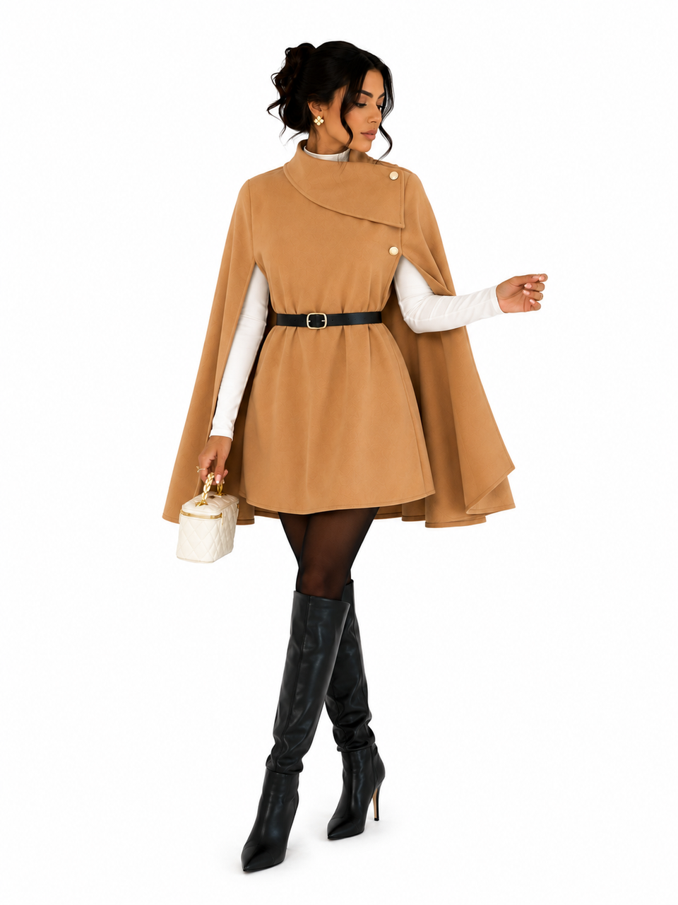 Casaco Capa Feminino Elegance Caramelo