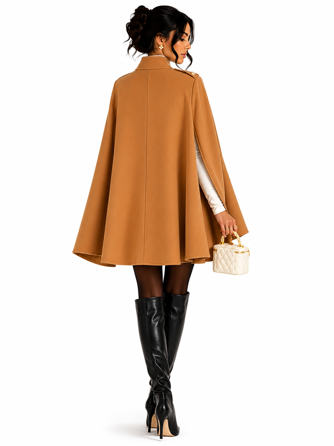 Casaco Capa Feminino Elegance Caramelo