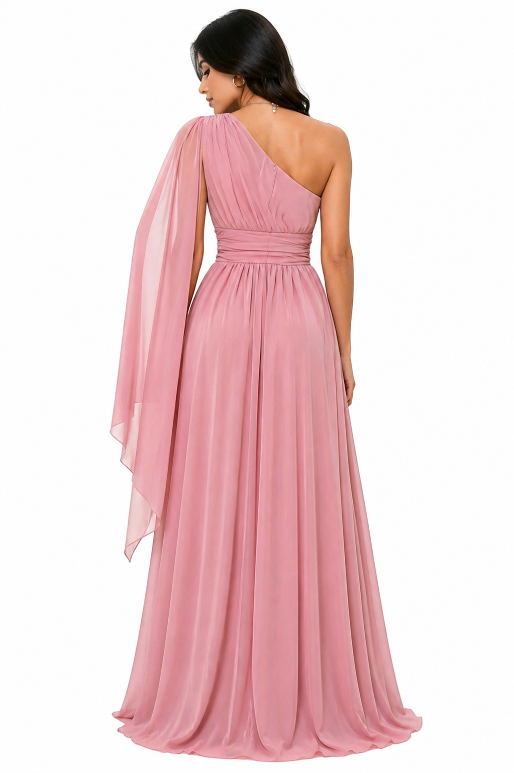 Vestido Gabi Elegância em Chiffon Ombro Único