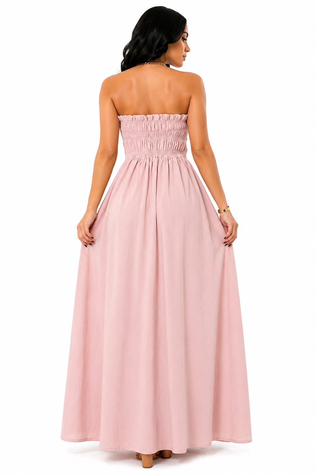 Vestido Longo Sofisticação Natural Rosê