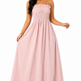 Vestido Longo Sofisticação Natural Rosê