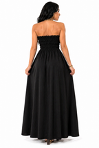 Vestido Longo Sofisticação Natural Preto