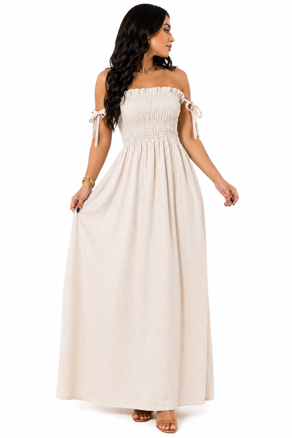 Vestido Longo Sofisticação Natural