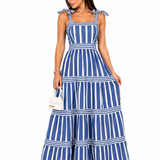 Vestido Frescor e Charme em Listras Aurola