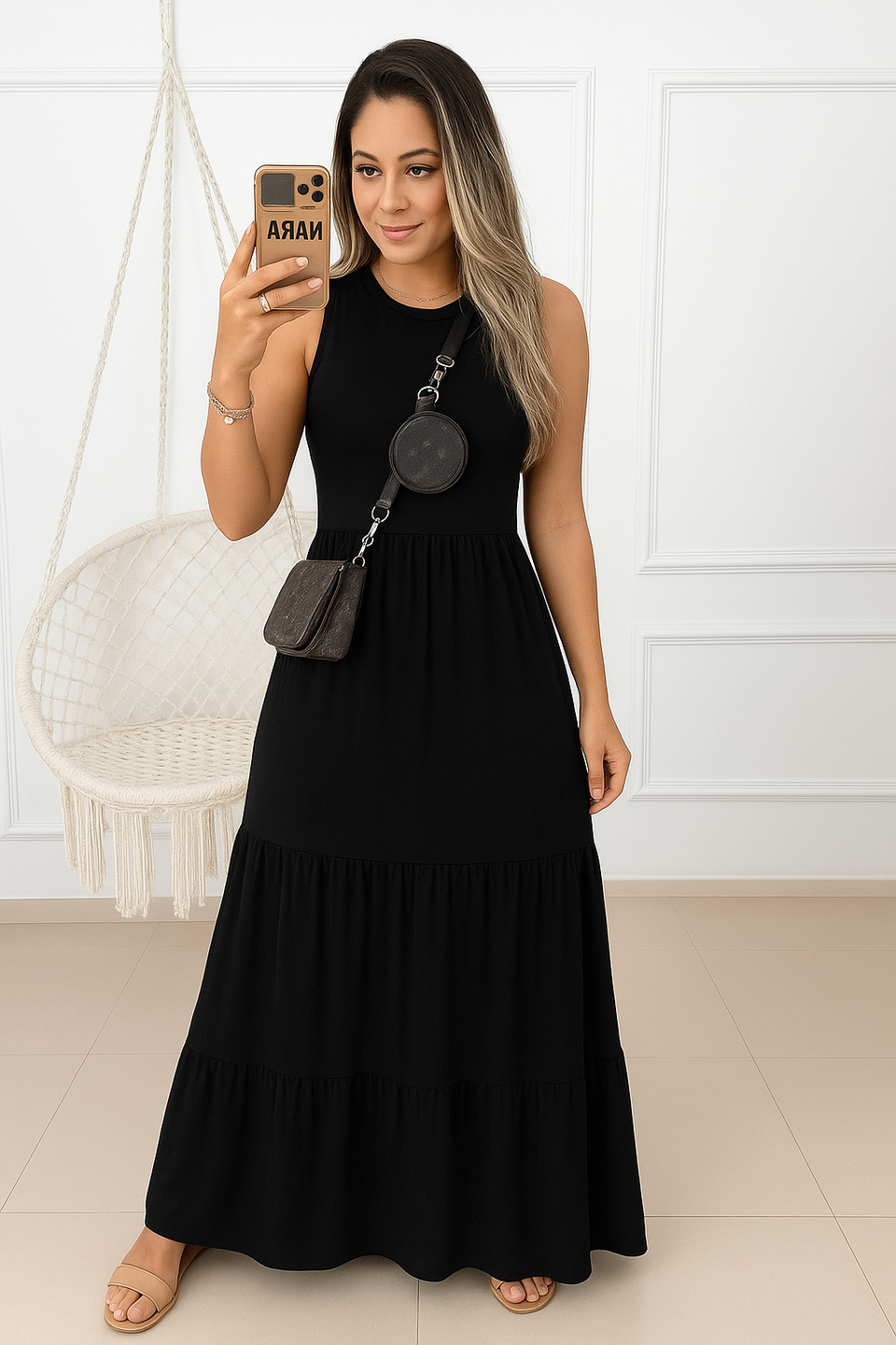 Vestido Olívia – Minimalismo Chic com Toque Atemporal