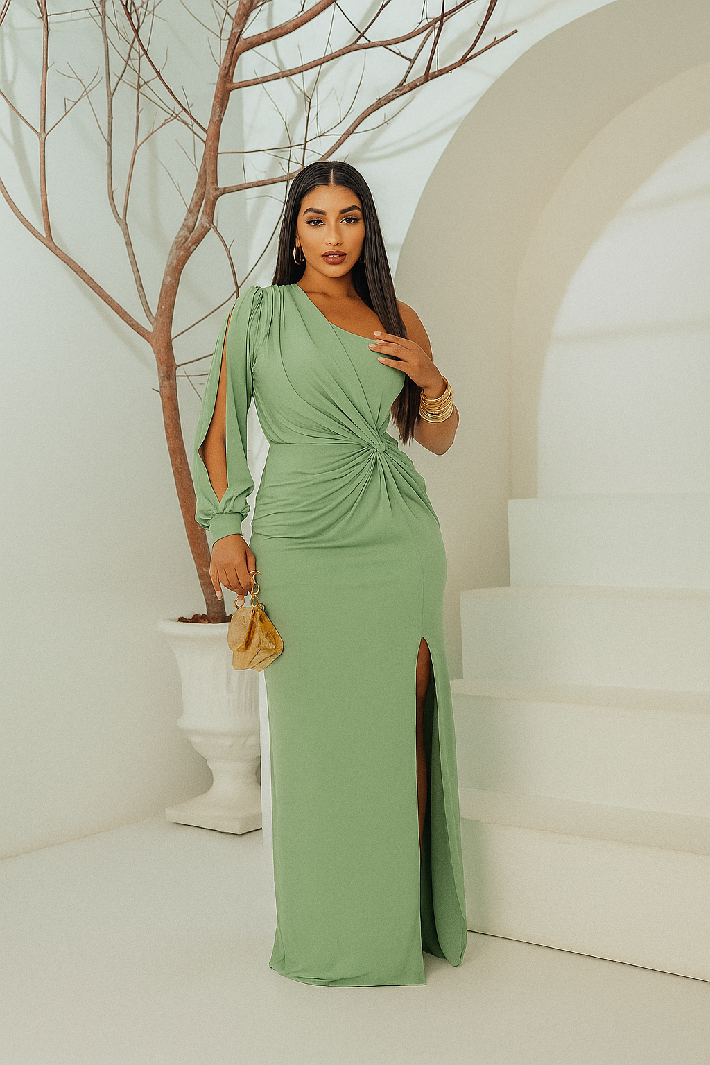 Vestido Gabriela – Sofisticação Clássica com Toque Sedutor