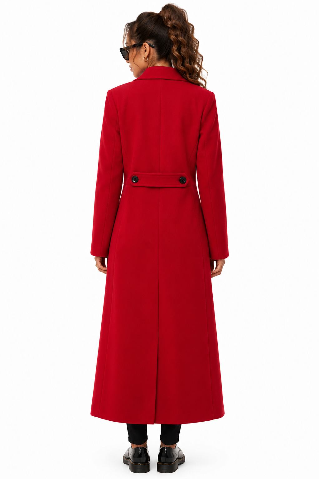 Sobretudo Feminino Longo Vermelho Elegance Premium