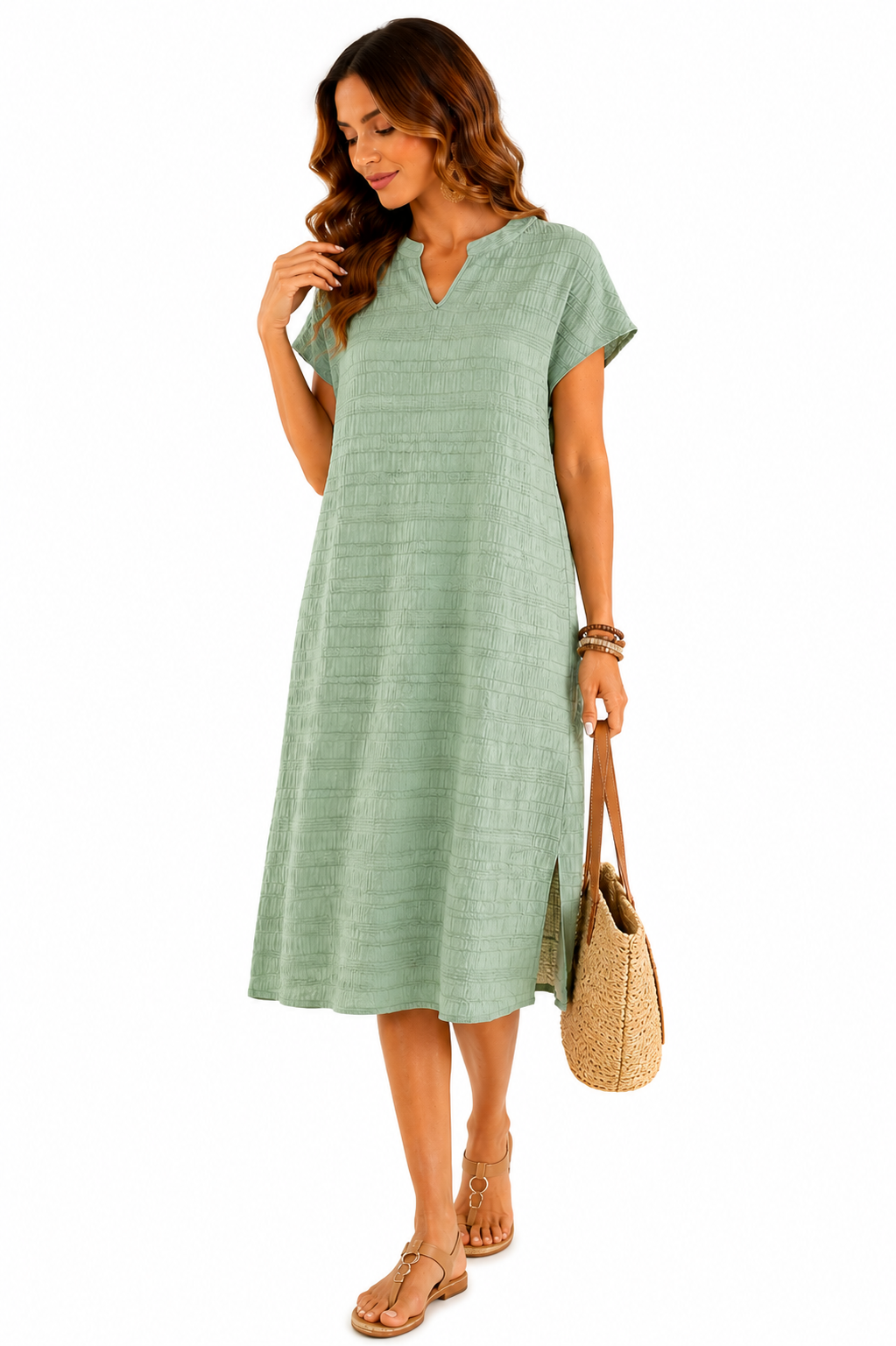 Vestido Midi Casual e Elegante Verde