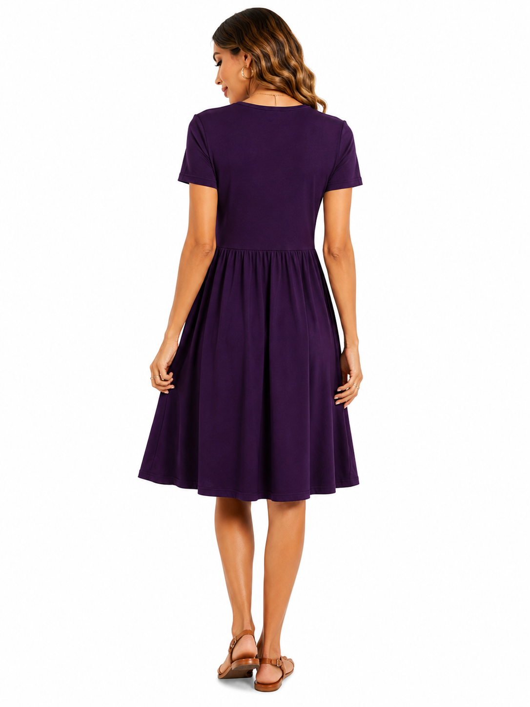 Vestido Casual com Bolsos e Conforto no Dia a Dia Roxo