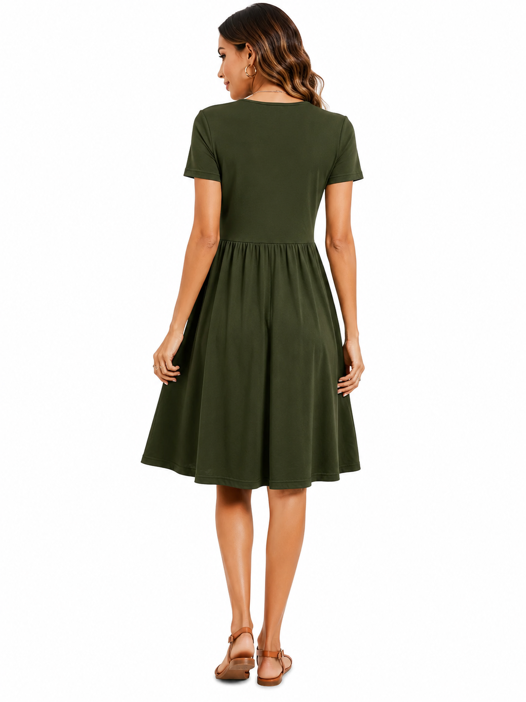 Vestido Casual com Bolsos e Conforto no Dia a Dia Verde