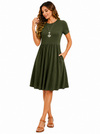 Vestido Casual com Bolsos e Conforto no Dia a Dia Verde