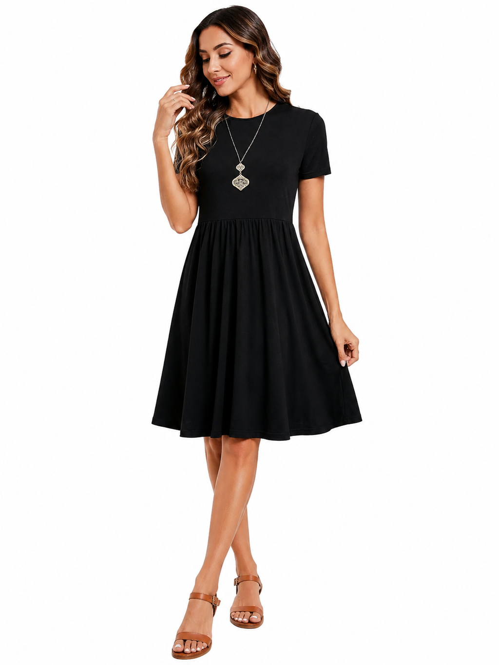 Vestido Casual com Bolsos e Conforto no Dia a Dia Preto
