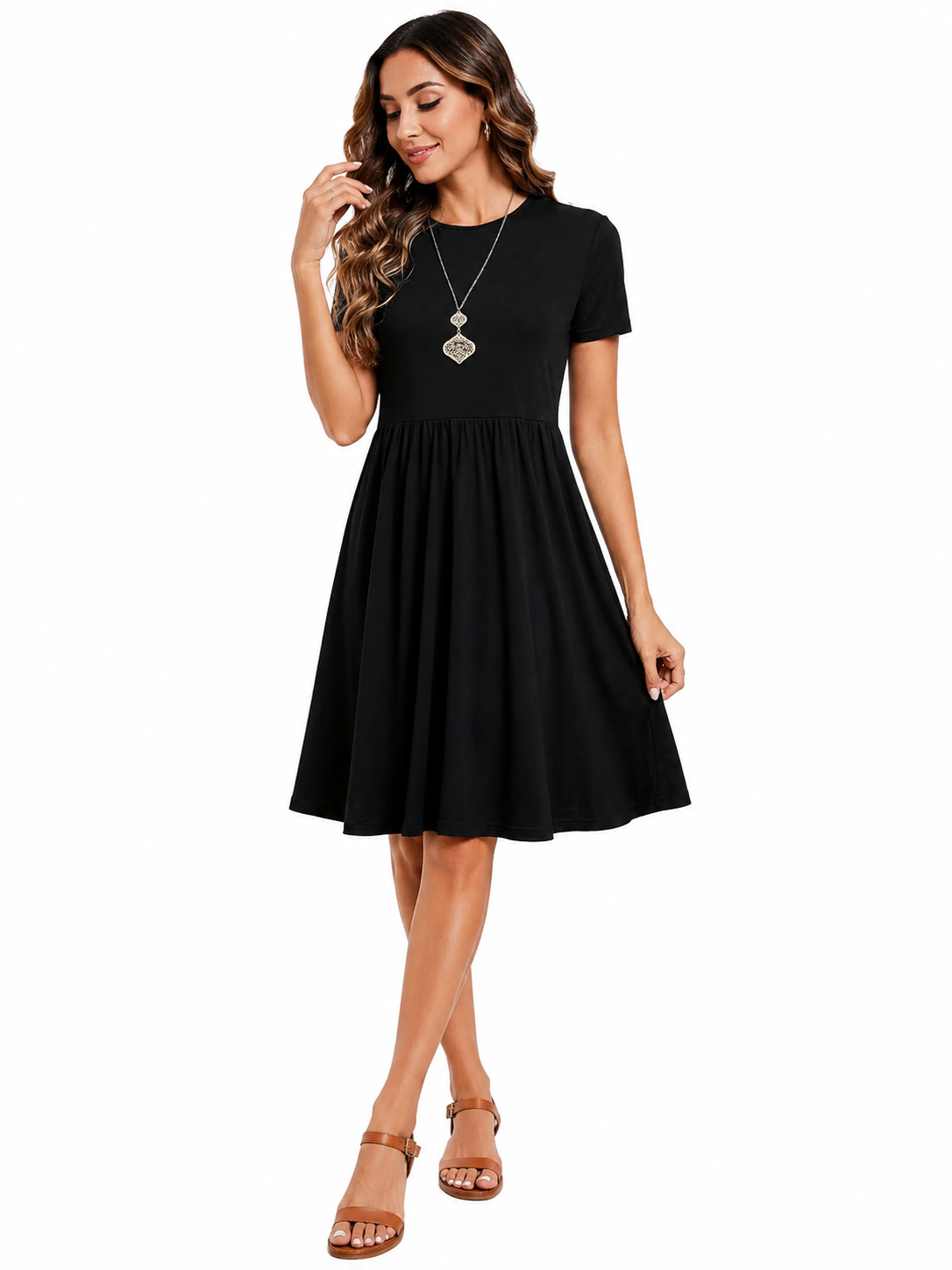 Vestido Casual com Bolsos e Conforto no Dia a Dia Preto