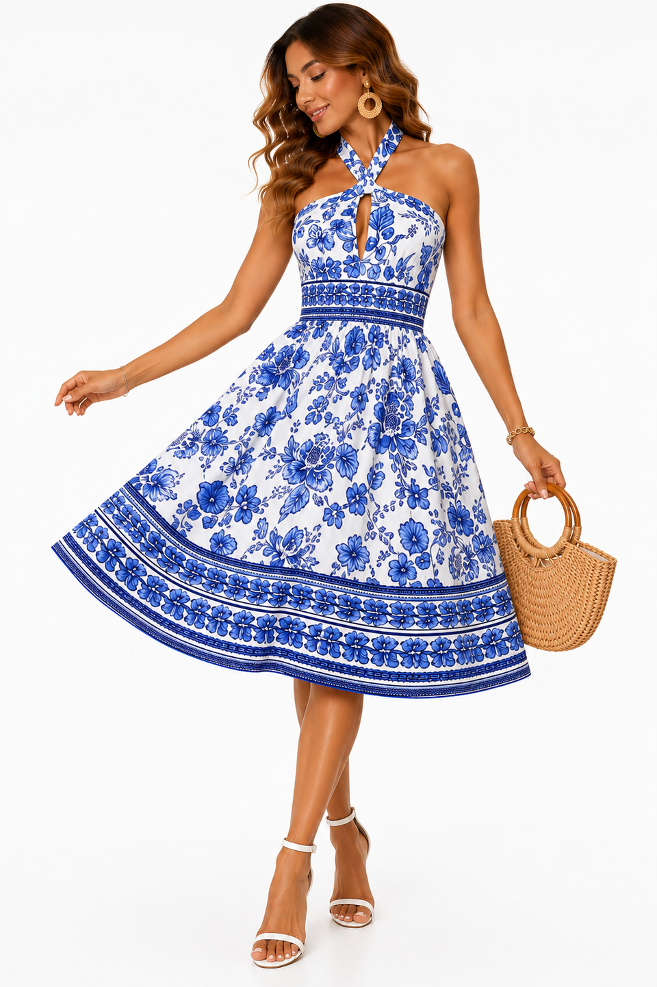 Vestido Estilo Moderno com Estampa Exclusiva