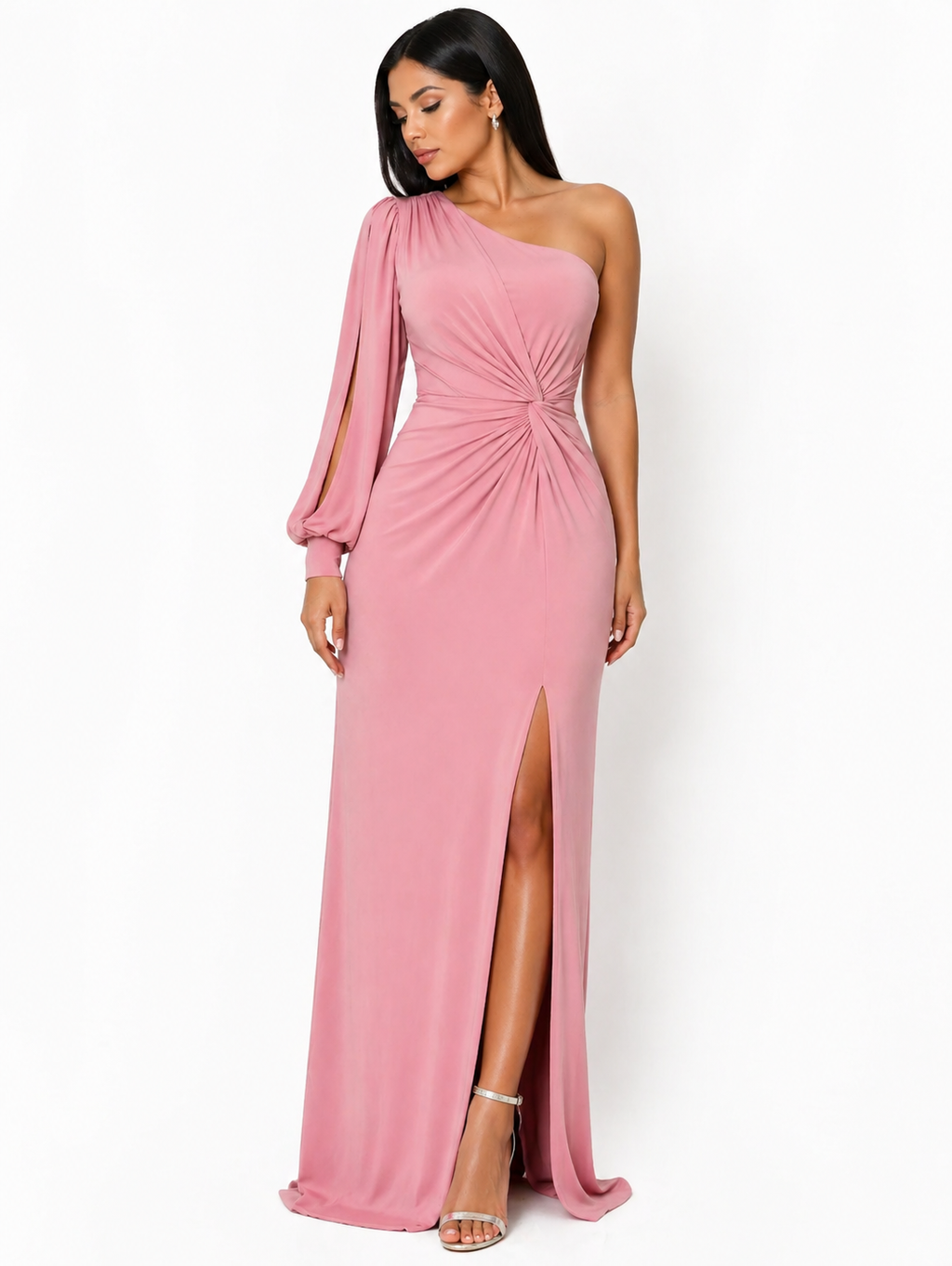 Vestido Sofisticação Clássica Gabriela com Toque Sedutor Rose