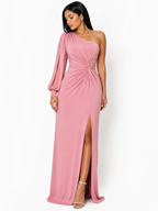 Vestido Sofisticação Clássica Gabriela com Toque Sedutor Rose