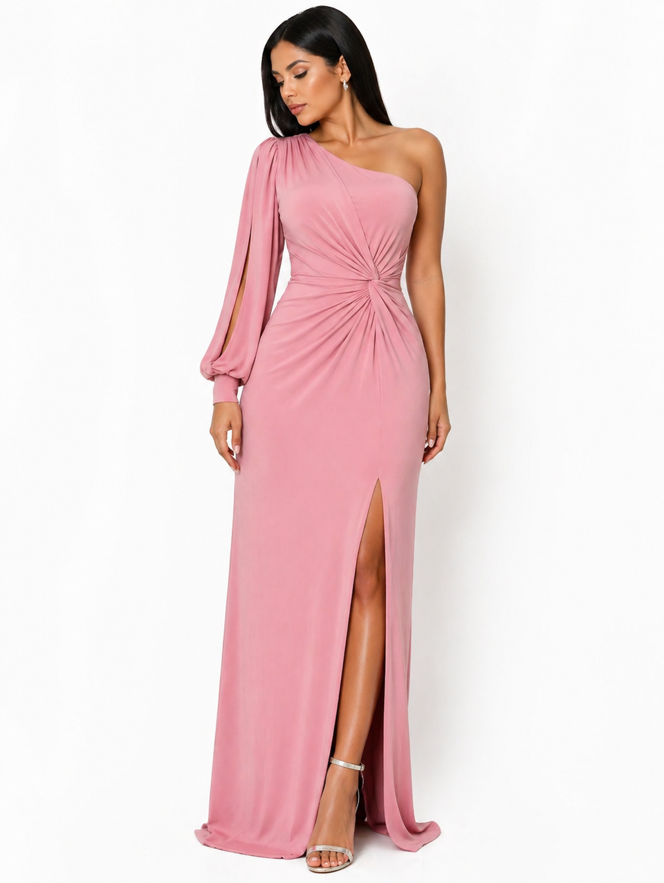 Vestido Sofisticação Clássica Gabriela com Toque Sedutor Rose
