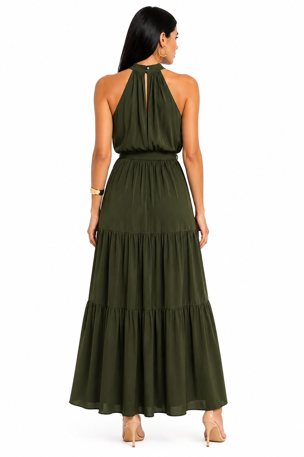 Vestido Longo Feminino Luisa Verde Majestoso