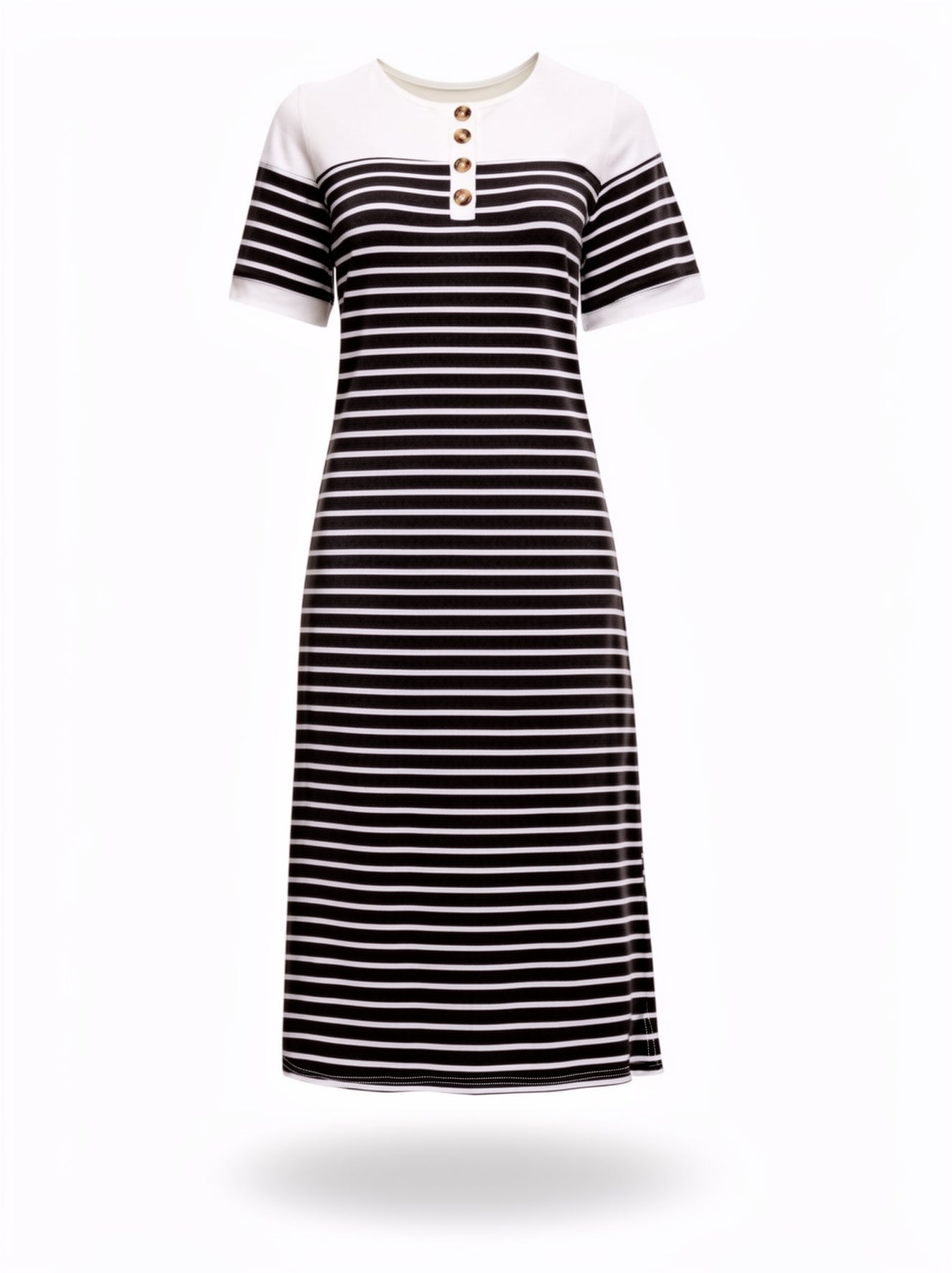 Vestido Júlia – Midi Listrado com Botões