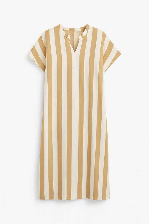 Vestido Aurola  – Midi Listrado Casual e Elegante