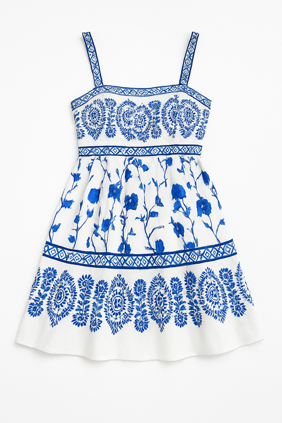 Vestido Isabela – Leveza Floral em Azul Mediterrâneo