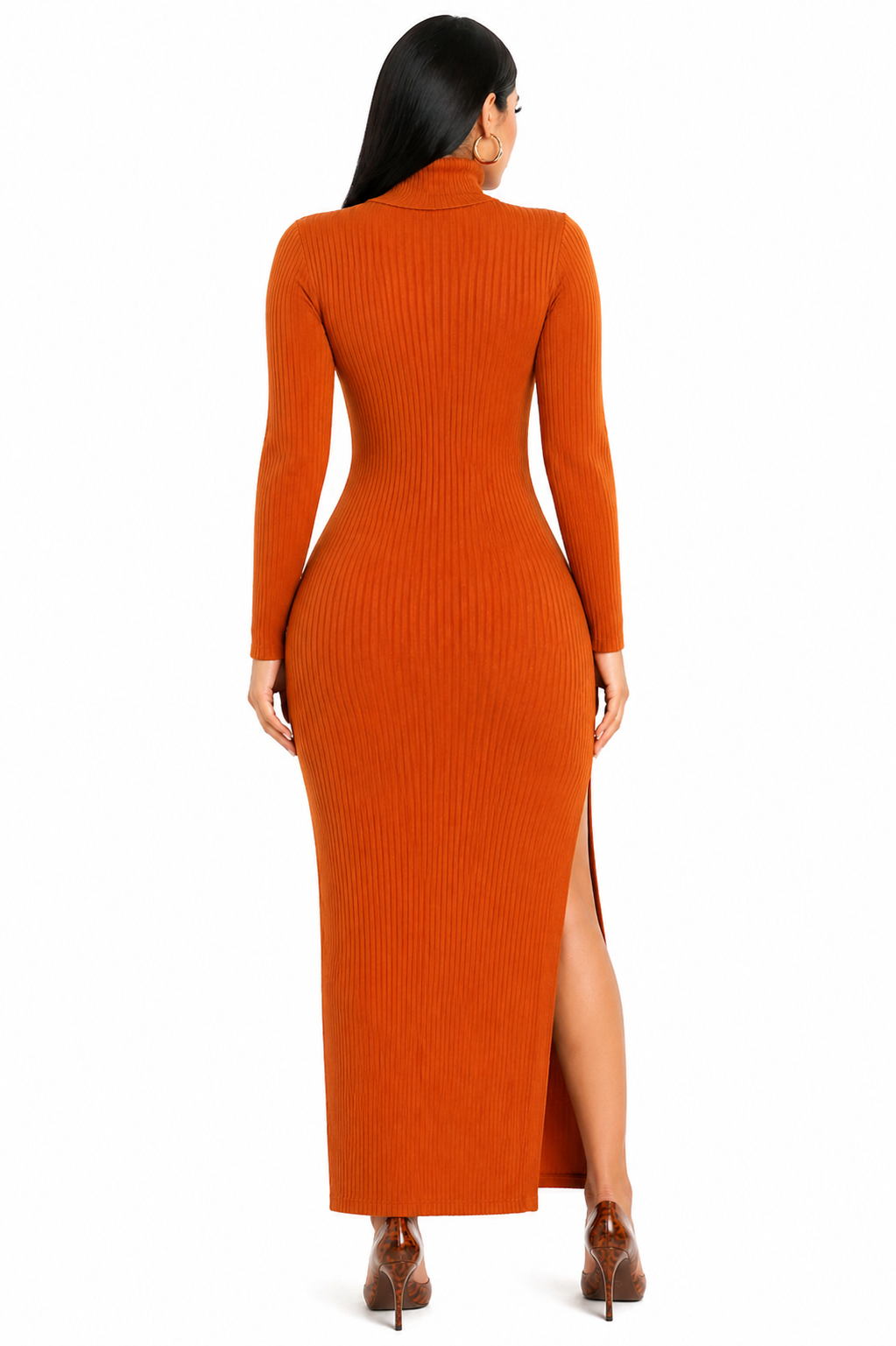 Vestido Longo Elegância Minimalista Valentina Laranja