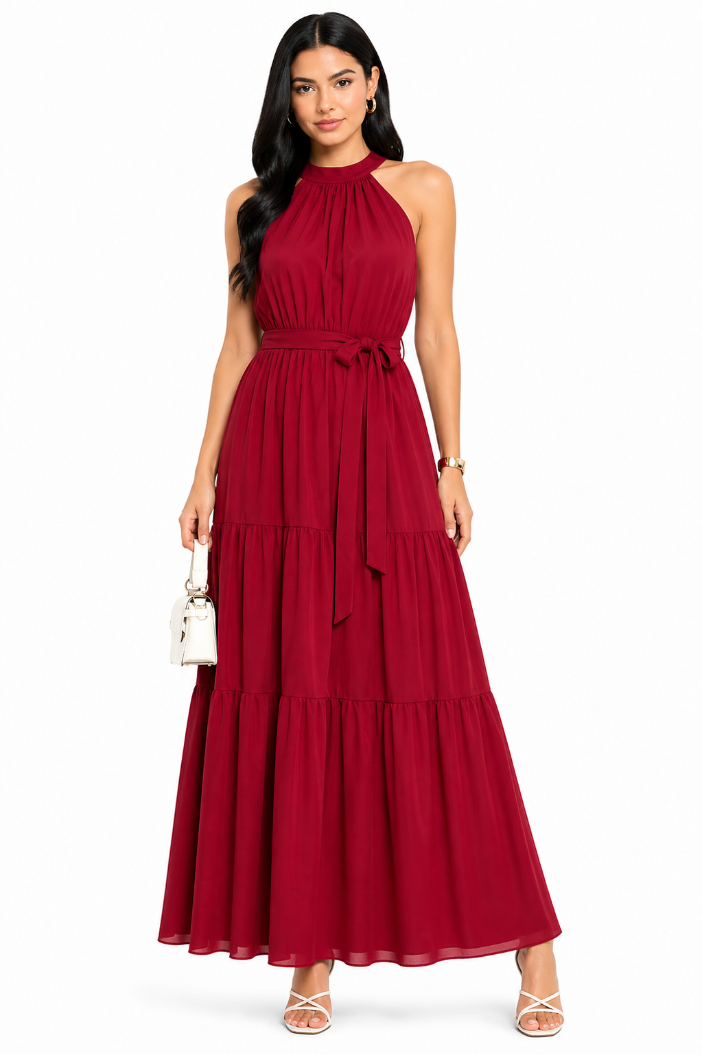 Vestido Longo Feminino Luisa Vinho Imperial