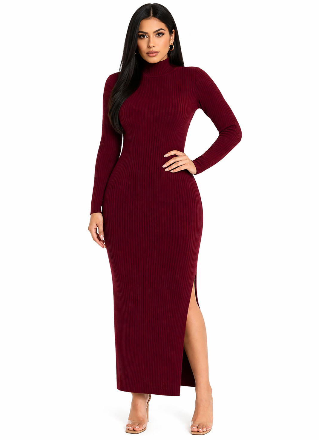 Vestido Minimalismo Thayná Elegante com Toque Atemporal Vinho