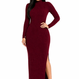Vestido Minimalismo Thayná Elegante com Toque Atemporal Vinho