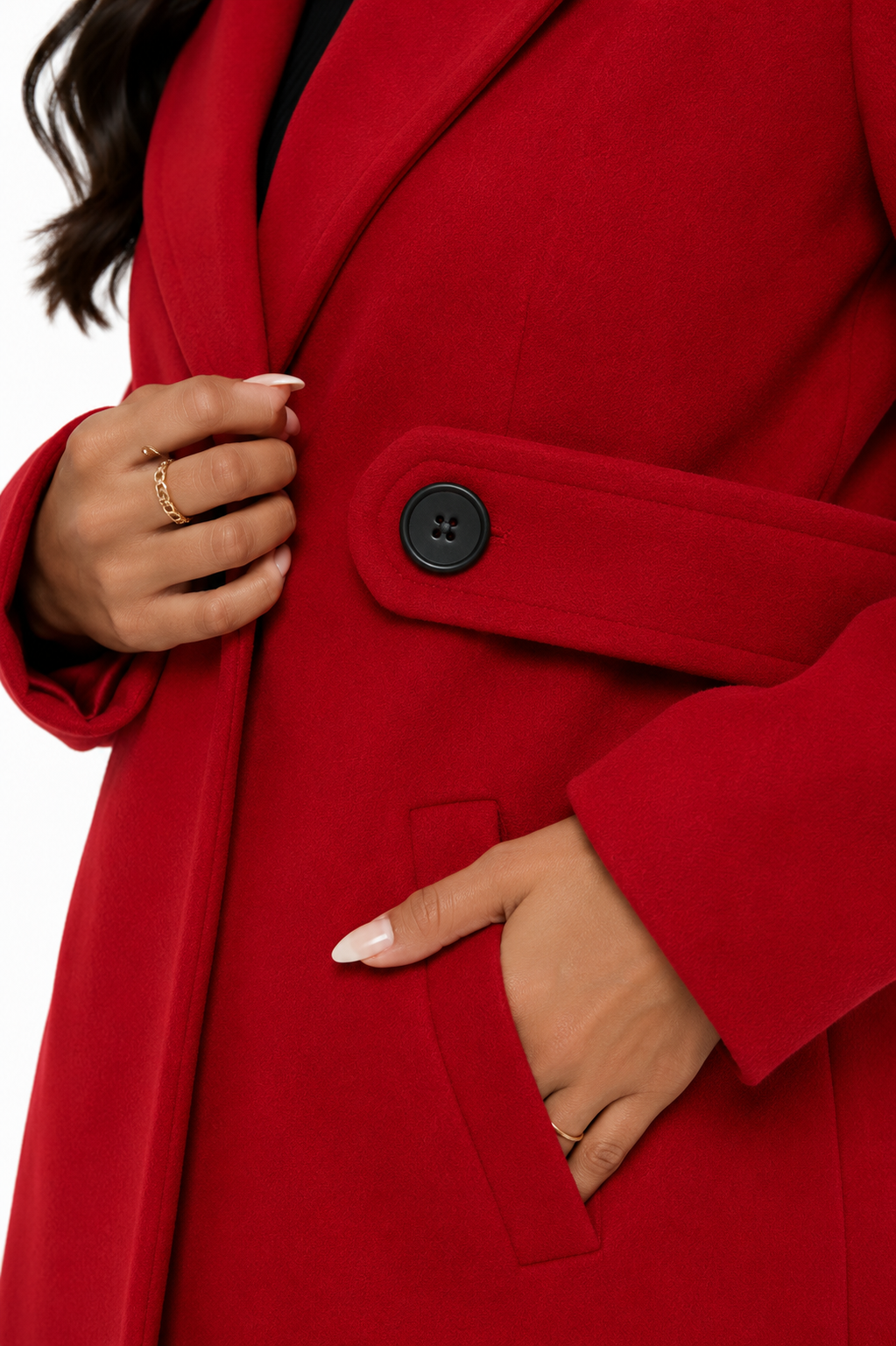 Sobretudo Feminino Vermelho Classic Coat