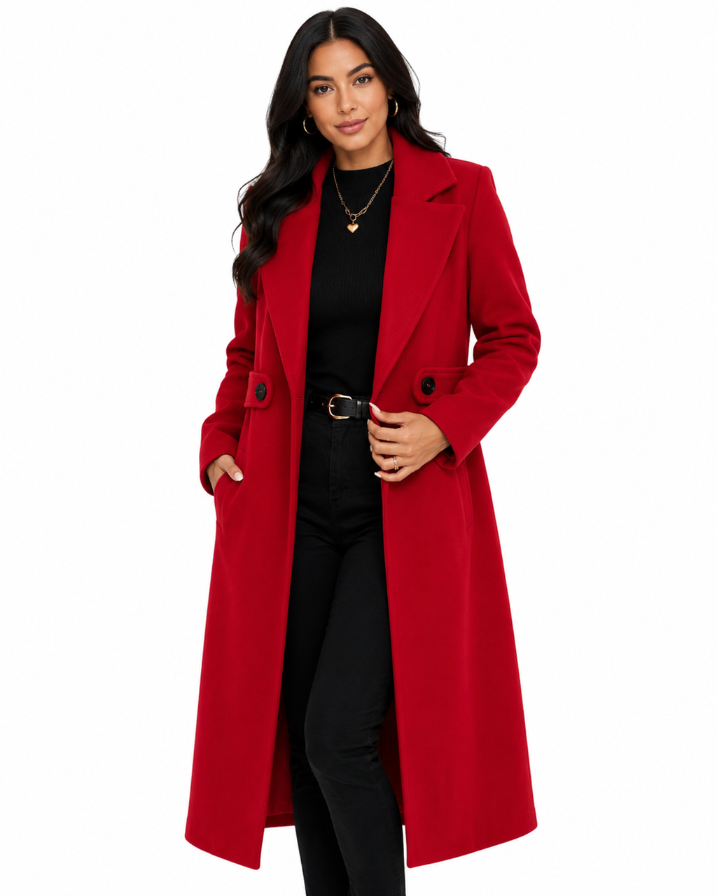 Sobretudo Feminino Vermelho Classic Coat