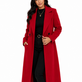 Sobretudo Feminino Vermelho Classic Coat