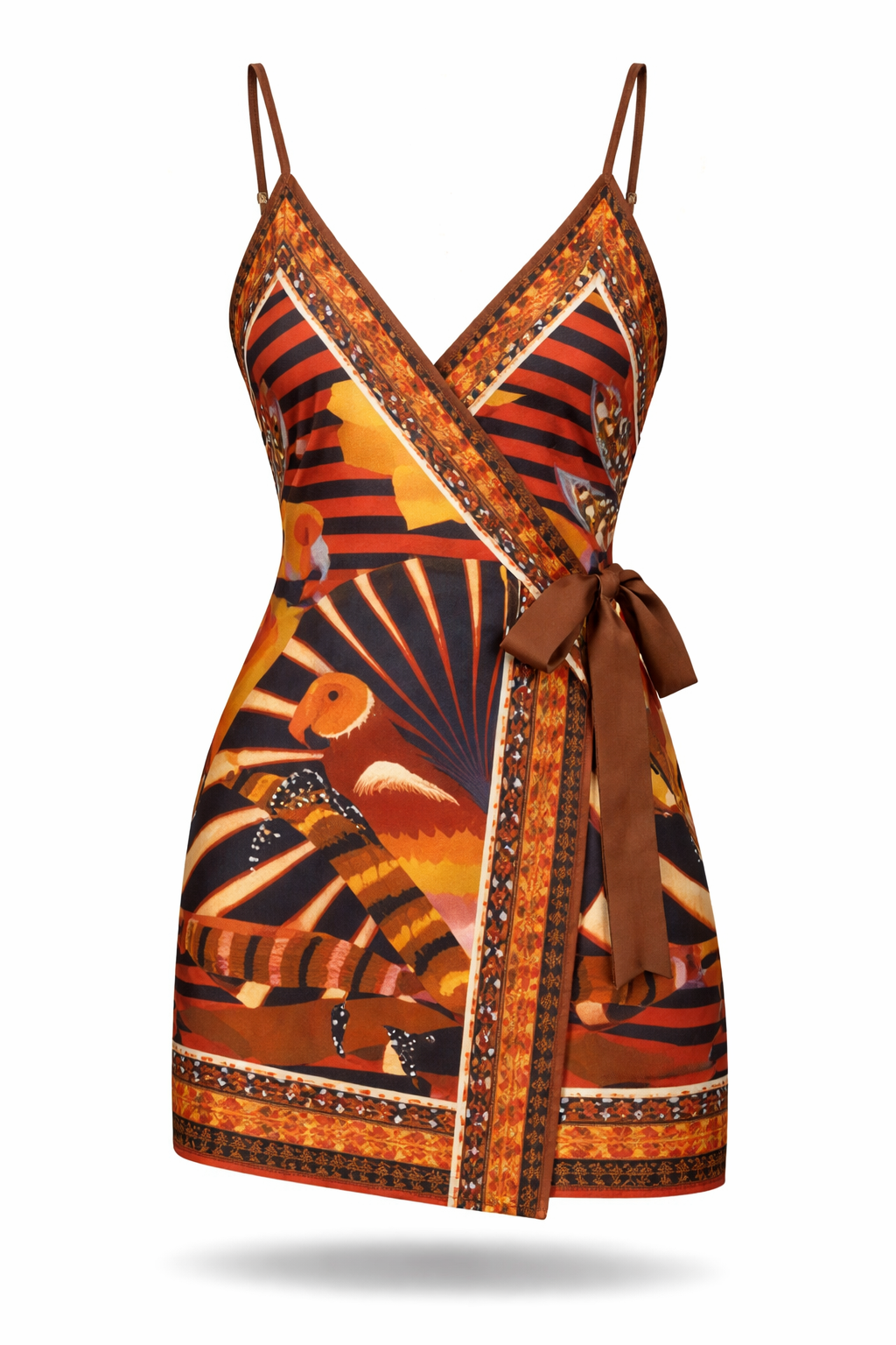 Vestido Larissa – Curto Transpassado Estampa Tropical