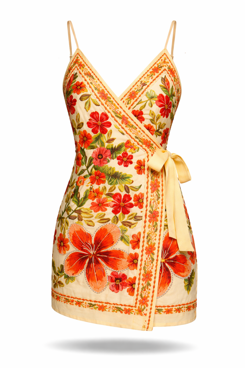 Vestido Larissa – Curto Transpassado Estampa Tropical