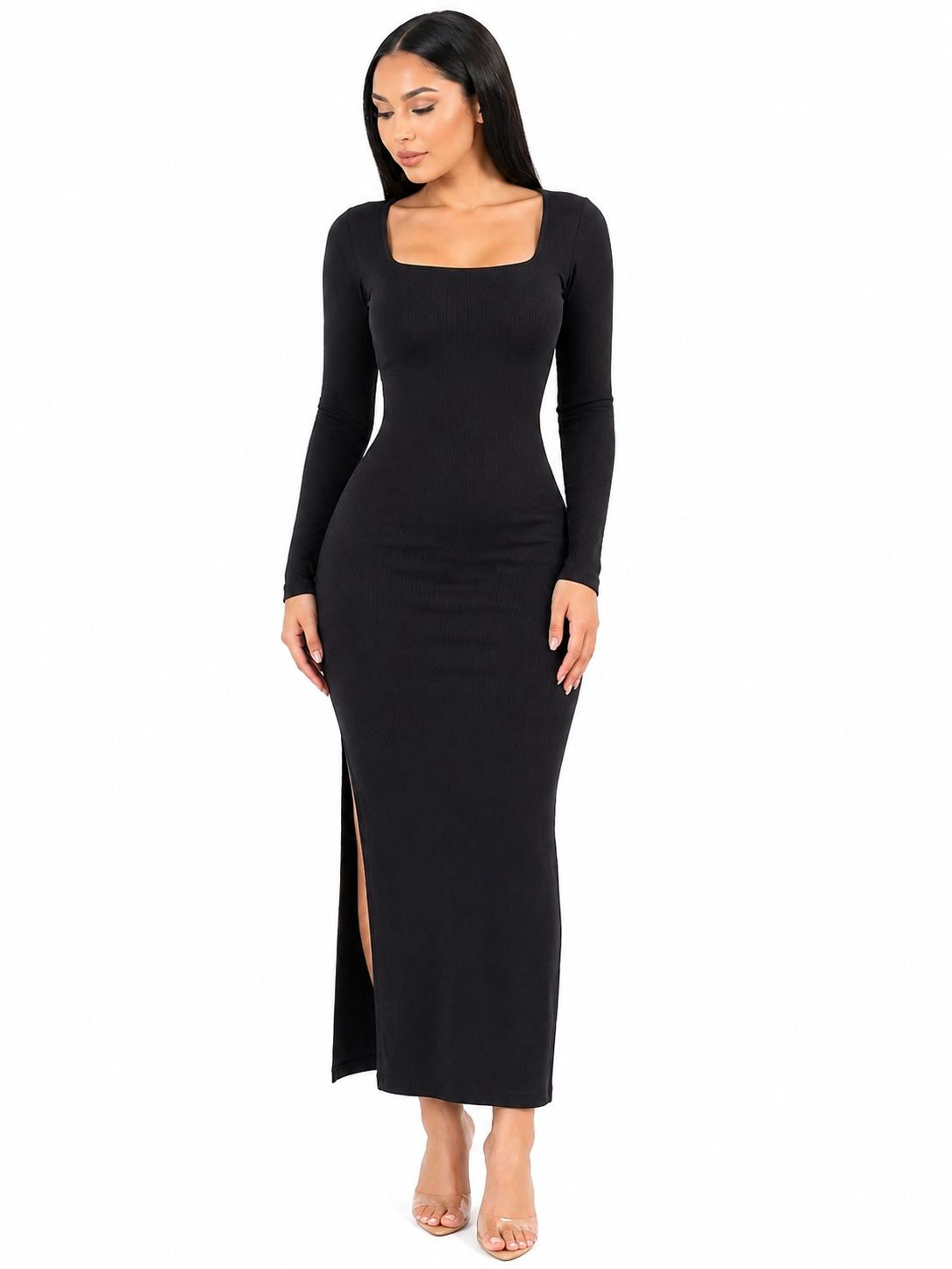 Vestido Longo Isabella  Elegância Sofisticada Preto