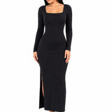 Vestido Longo Isabella  Elegância Sofisticada Preto